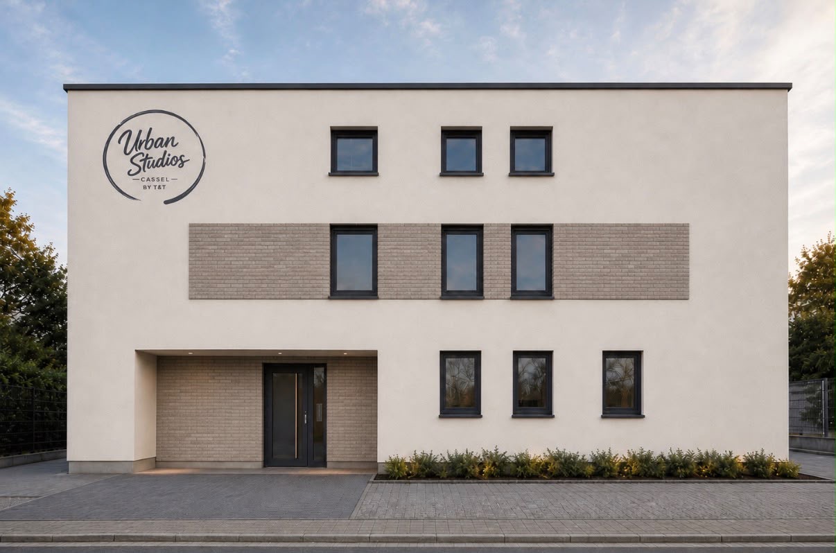 Visualisierung der Außenansicht von Urban Studios Cassel